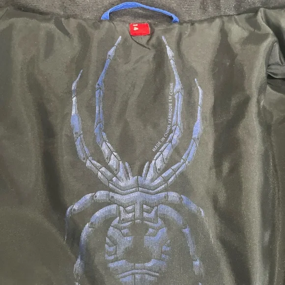 Spyder Hooded Outdoor Jacket,  Boys Size 14 Blue, Black, and White Ski Jacket - Picture 8 of 12